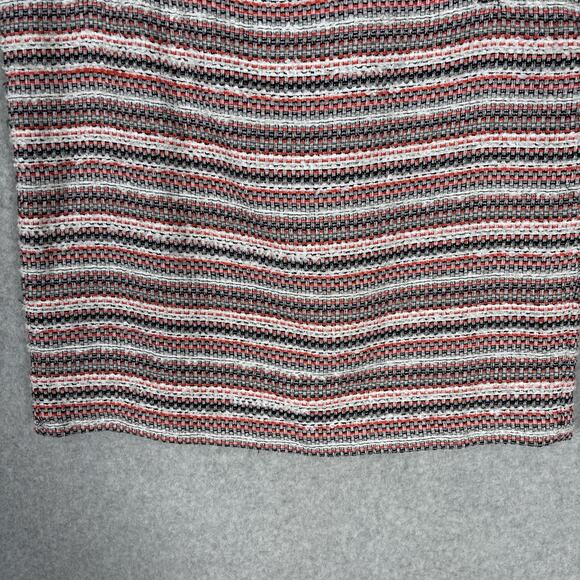 Halogen Tweed Mini‎ Skirt 8 Orange Textured Zipper Pockets Old Money Academia - Picture 3 of 13